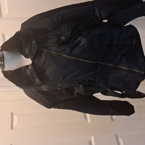 Vintage Ladies  Ossi skiwear Black crop jacket with belt Sz Lg